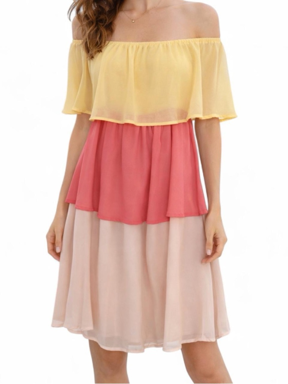 Pink lily tiered dress